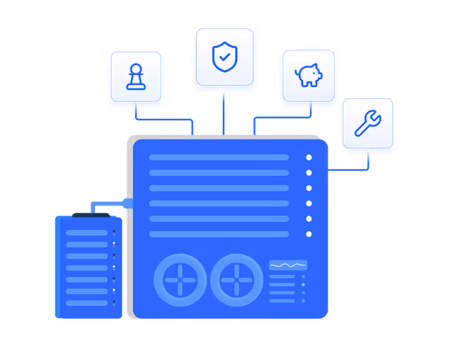 Illustration einer lokalen Server-Infrastruktur